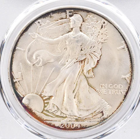 2004 American Silver Eagle MS63 PCGS Beautiful Tone *1504