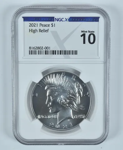 2021 Peace Silver Dollar High Relief Mint State 10 NGC X NGCX