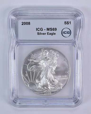 2008 American Silver Eagle MS69 ICG
