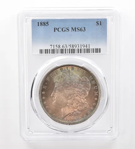 1885 Morgan Silver Dollar MS63 PCGS Beautiful Tone *0221