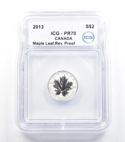 2013 Canada 2 Dollars Silver Maple Leaf 1/10 Oz Reverse Proof PR70 ICG *5556