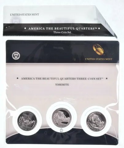 2010 Yosemite National Park PDS Proof ATB 3 Quarter Coin Set Unc BU