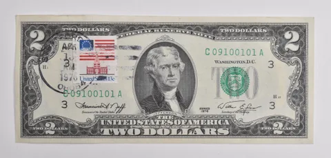 $2 1976 FRN Note First Day of Issue Stamp - Independence Hall Stamped