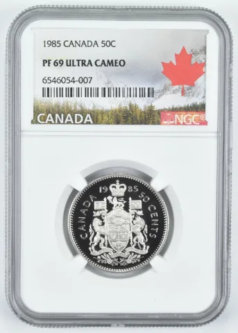 1985 PF69 Canadian 50C Half Dollar NGC Canada Lbl