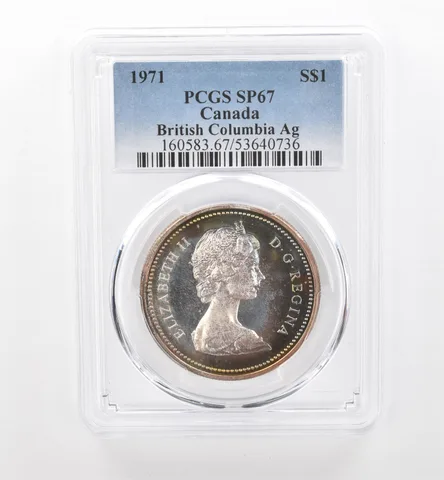 1971 Canada 1 Dollar Silver British Columbia SP67 PCGS Beautiful Tone *1913