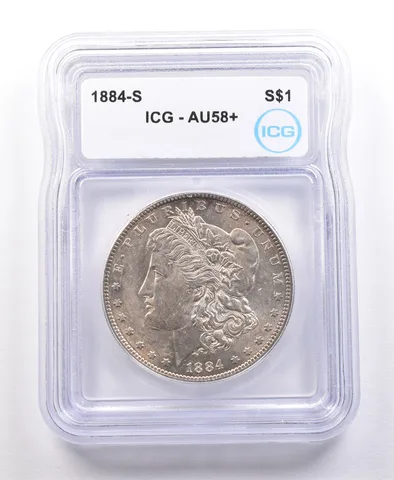 1884-S Morgan Silver Dollar AU58+ ICG *2170