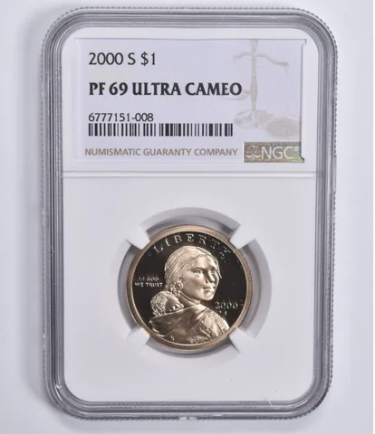 2000-S Sacagawea $1 PF69 UCam NGC Brown Lbl