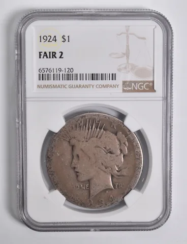 FAIR 2 1924 Peace Silver Dollar NGC Low Ball Lowball Pocket Piece *4669