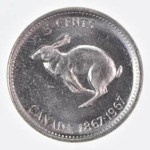 Better Date - 1967 Canada 5 Cents World Coin *388
