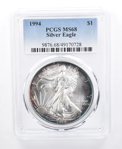 1994 American Silver Eagle MS68 PCGS Peripheral Tone *8635