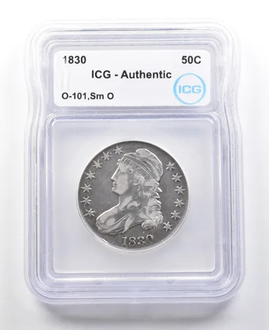 1830 Capped Bust Half Dollar O-101 Small O Authentic ICG *3072