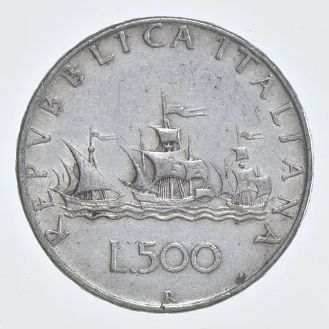 SILVER - WORLD Coin - 1958-2001 Italy 500 Lire - World Silver Coin *793