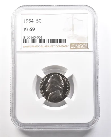 1954 Jefferson Nickel PF69 NGC PQ Cameo Contrast *8035