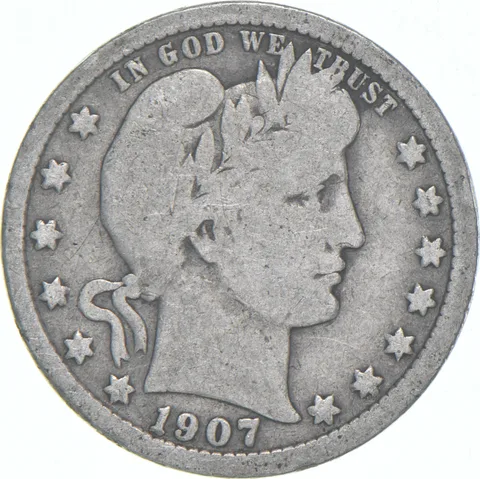 1907 Barber Quarter Average Circ