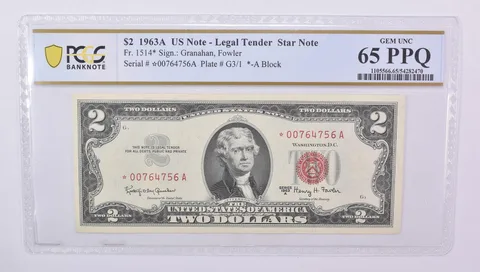 1963 A $2 US Legal Tender Star Note Fr#1514 Gem Unc 65 PPQ PCGS