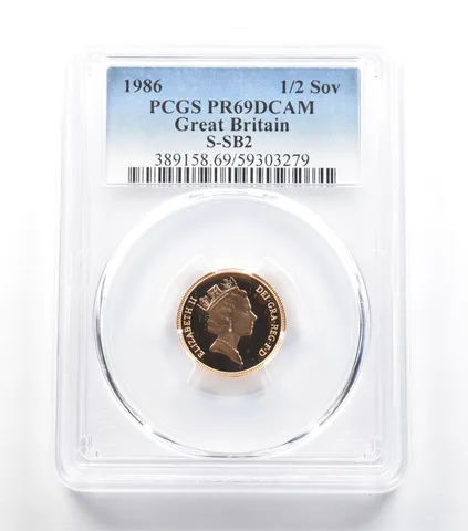1986 Great Britain 1/2 Sovereign Gold S-SB2 PR69 DCAM PCGS *5579