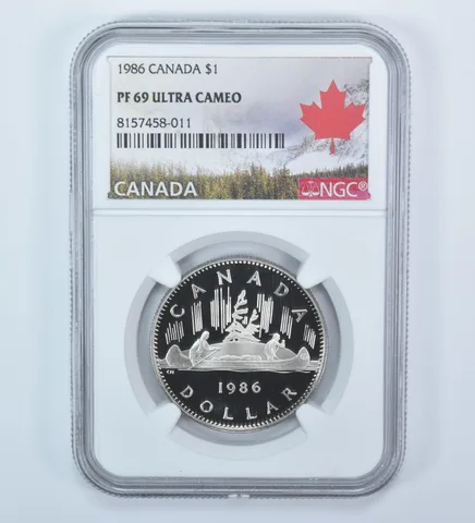 1986 Canada $1 Dollar PF69 NGC Canada Lbl