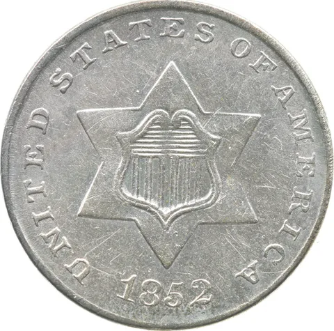 1853 Silver Three Cent Piece Trime a4324
