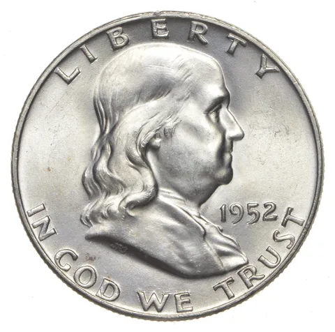 Choice Unc 1952-P Franklin Half Dollar Gem BU From Original Roll