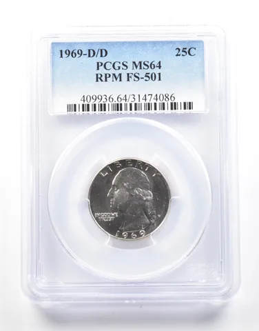 1969-D/D Washington Quarter RPM FS-501 MS64 PCGS *2142