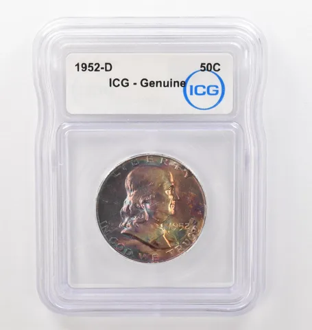1952-D Franklin Half Dollar Genuine ICG Beautiful Tone *2465