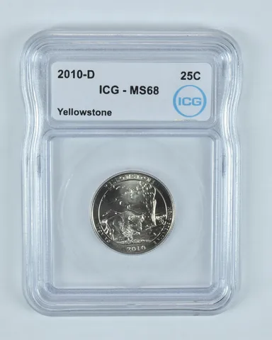 2010-D Washington Quarter ATB Yellowstone MS68 ICG