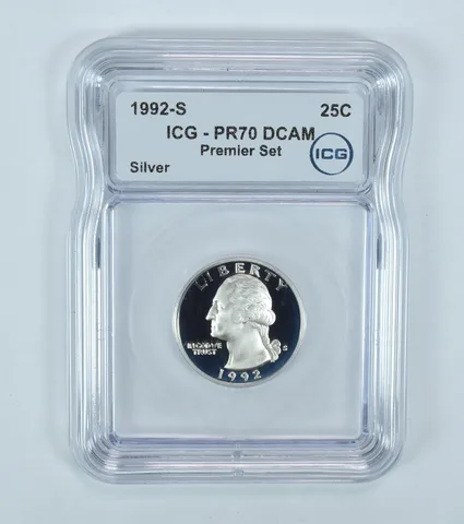 1992-S Washington Quarter Silver Premier Set PR70 DCAM ICG