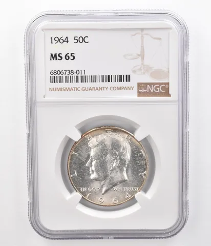 1964 Kennedy Half Dollar MS65 NGC Beautifully Toned Reverse a8607