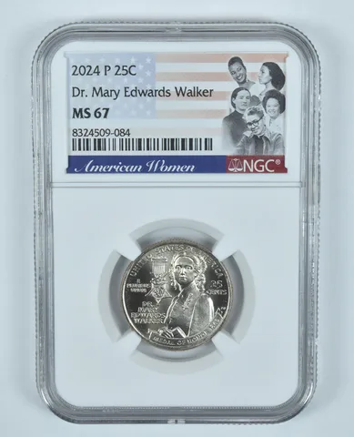 2024-P Washington Quarter Dr. Mary Edwards Walker MS67 NGC American Women
