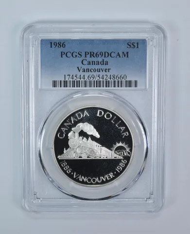 1986 Canada 1 Dollar Silver Vancouver Centennial PR69 DCAM PCGS