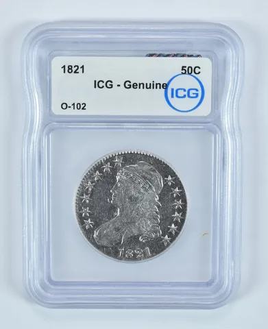 1821 Capped Bust Half Dollar O-102 Genuine ICG a9027