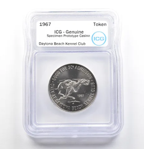 1967 Casino Token Daytona Beach Kennel Half Dollar Specimen Prototype ICG *0564