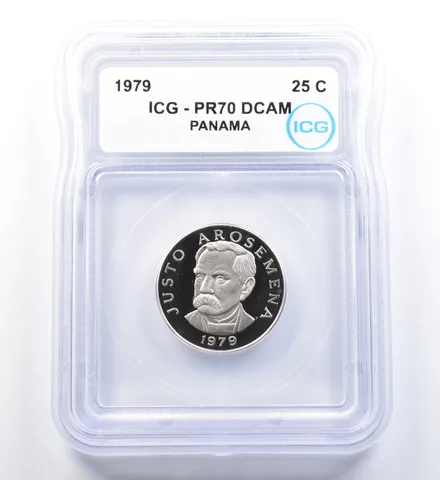 1979 Panama 25 Cents PR70 DCAM ICG a1148