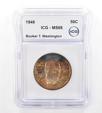 1946 Booker T Washington Commemorative Half Dollar MS66 ICG Beautiful Tone *7399
