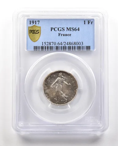1917 France 1 Franc MS64 PCGS a4834
