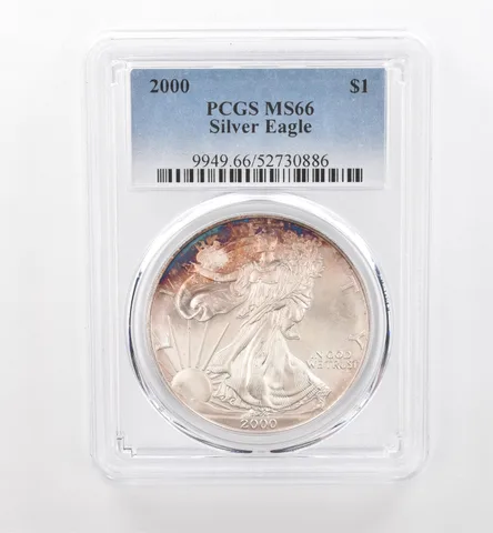 2000 American Silver Eagle MS66 PCGS Peripheral Tone *1766