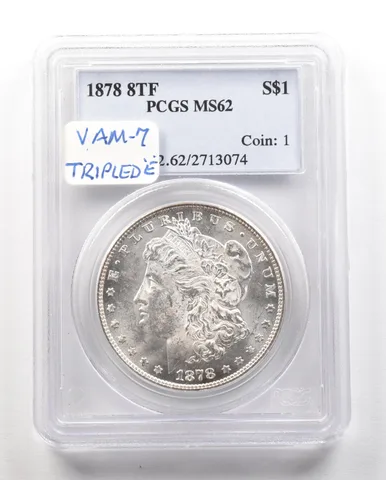 1878 8TF Morgan Silver Dollar MS62 PCGS *4786
