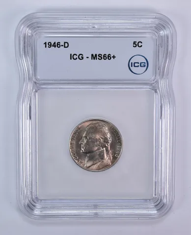 1946-D Jefferson Nickel MS66+ ICG