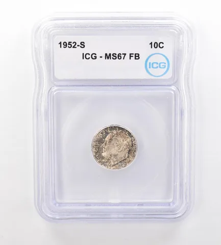 1952-S Roosevelt Dime MS67 FB ICG Beautiful Tone *7525