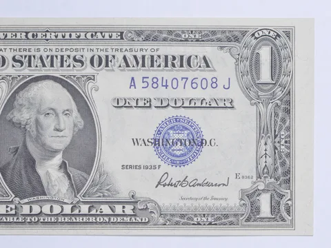 $1 1935-F Silver Certificate Blue Seal - Uncirculated US Paper Money