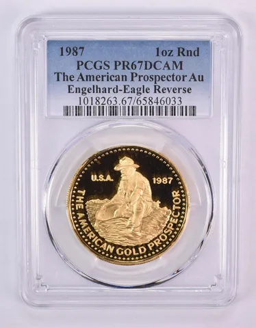 1987 Engelhard American Prospector 1 Oz Gold Eagle Reverse PR67 DCAM PCGS *1016
