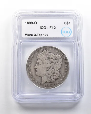1899-O Morgan Silver Dollar Micro O Top 100 F12 ICG a1602