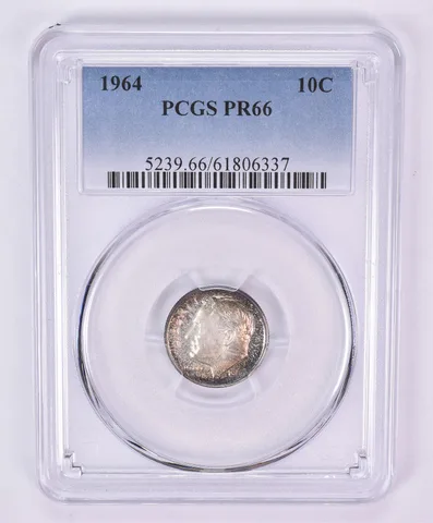 1964 Roosevelt Dime PR66 PCGS Beautiful Tone *1076