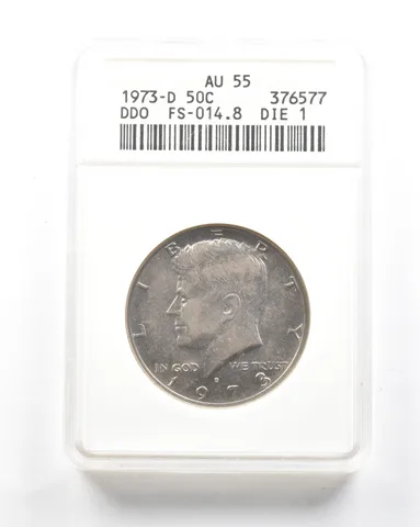 1973-D Kennedy Half Dollar DDO FS-014.8 Die 1 AU55 ANACS *2009