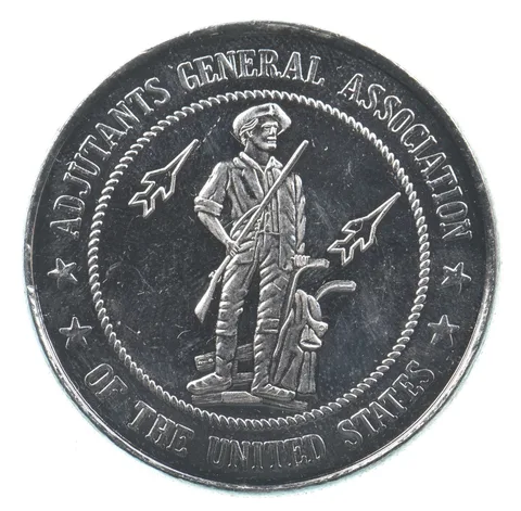 VINTAGE Art Bar/Round Adjutants Gen Association of the US Silver 1 T Oz *192