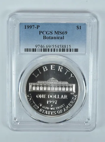 1997-P Botanical Gardens Commemorative Dollar MS69 PCGS Blue Label