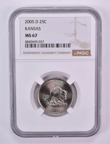 2005-D Washington State Quarter Kansas MS67 NGC