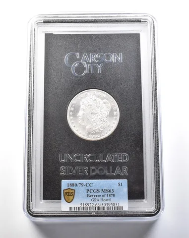 1880/79-CC Morgan Silver Dollar Reverse Of 1878 GSA Hoard MS63 PCGS *5405