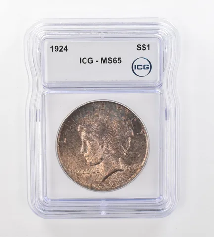 1924 Peace Silver Dollar MS65 ICG Beautiful Tone *0977