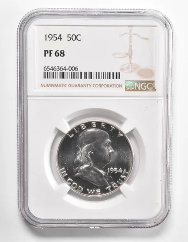PF68 1954 Franklin Half Dollar - Graded NGC a1036